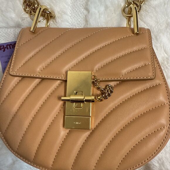 Chloe Drew Bijou 2 Way Shoulder Handbag Leather Blushy Pink Made In Italy - Picture 3 of 9